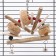 Toy for birds with lufa and mineral stone, 20 x 15 cm