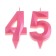 Candle in the cake jubilee "line" (set 2 in 1), number 45 /54, pink metallic, 6.5 cm