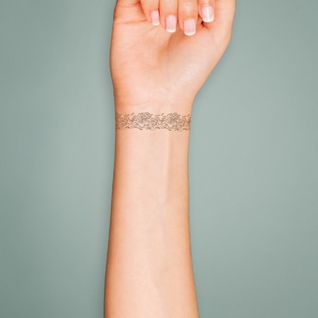 Tattoo on the body Black "Bracelet. Fire" 20x3 cm-2