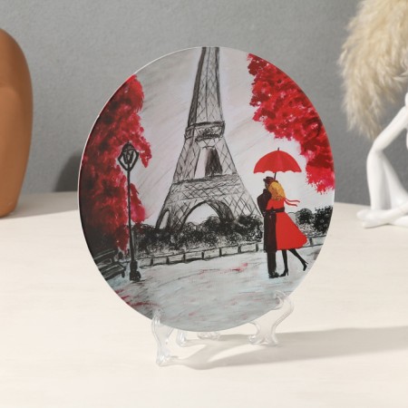 Decorative plate "couple", with a pattern on canvas, D = 20 cm-1