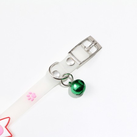 Collar "bow", 28 x 1 cm, Osh 18-24 cm, transparent/pink-4