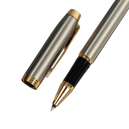 PEL ROLLER PARKER IM Core Brushed Metal GT T321, silver brass case, matte varnish, black ink-2