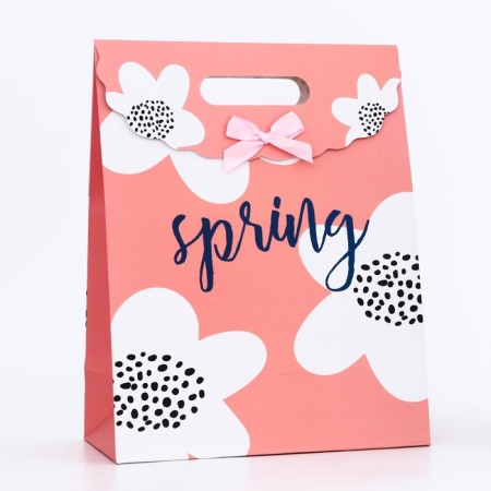 Gift box-package, packaging with a cut pen, "spring", 24 x 12 x 31 cm