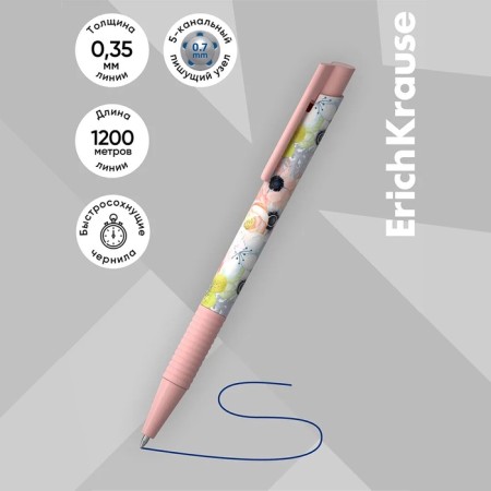Handle Automatic Erichkrause Colortouch Flower Cocktail, Node 0.7 mm, Subtle Letter, Soft Touch case, Design case, Blue Blue-4