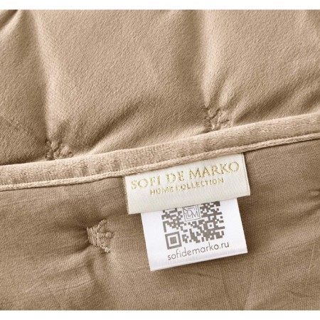 Kit: bedspread, pillowcase, size 160x220 cm, 50x70 cm, beige color-2