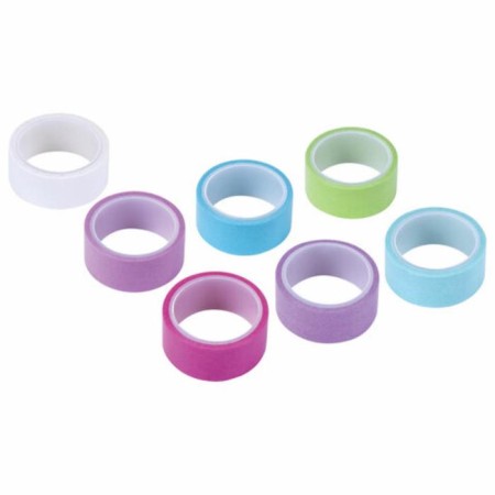 Adhesive Washi tapes d/decor "pastel" 7 holler colors, 15 mm x 3 m (set 7pcs) rice paper-2