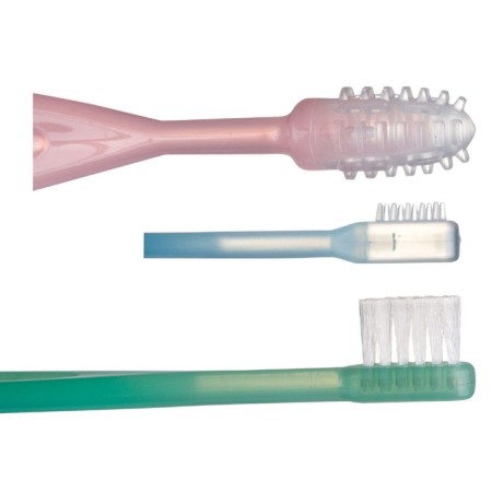 The toothbrush is nursery, a set of 3 pcs.: Silicone brush, massage, brush with soft bristles, from 3 months.-1