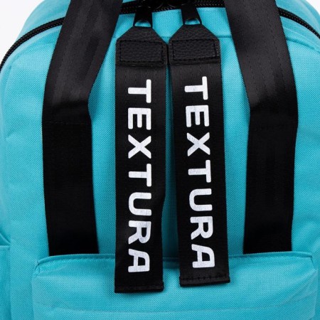 A backpack - a youth bag of textiles with a zipper, 3 pockets, Textura, Biryuzovoy color-3