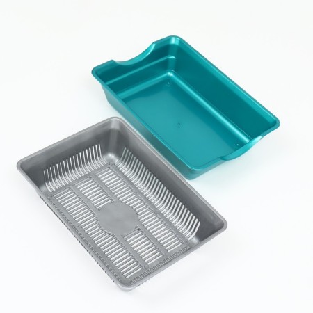 Deep toilet with a mesh of 36 x 25 x 9 cm, gray/turquoise-4