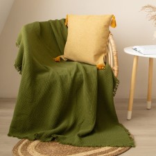 Plaid SL Home 4x layin. Muslin 130*170 cm, central green 100% cotton