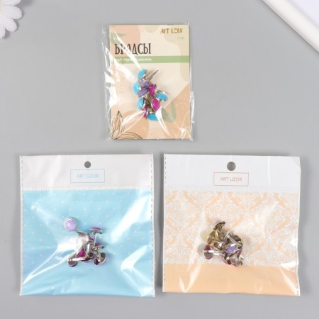 Brads for scrapbooking "Drops of paint" set 10 pcs mix 1.5x1.1x1.1 cm-5
