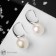 Earrings with pearls "drop" semicircle, white color in silver