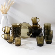 Dining Basilico set, 30 objects, brown color