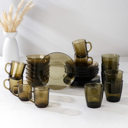 Dining Basilico set, 30 objects, brown color