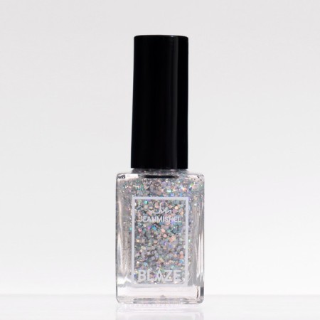 Nail polish jeanmishel, tone 408 sparkle silver multi, small, 12 ml