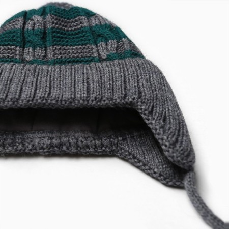 Children's hat, gray/green color, size 42-44-1