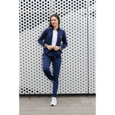 Female ishomine is a suit, size 50, dark blue color
