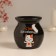 Aroma lamp ceramics "Stop! It's time to catch Zen" Black 7.2x7.2x7.8 cm