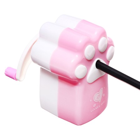 Mechanical sharpener with container, pink paw-7