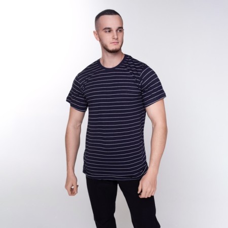 Striped male T -shirt, blue color, size 48