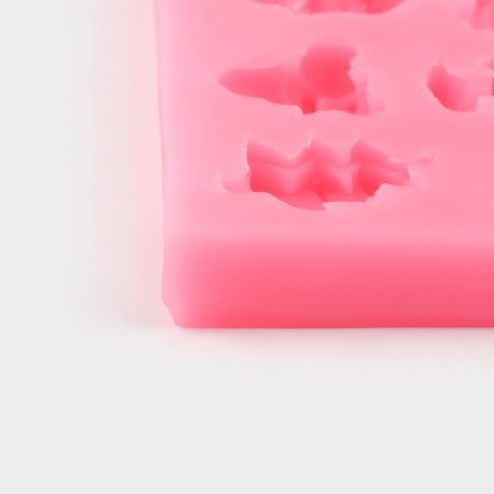 Mold "Snow", silicone, 11.8 × 7 cm, pink color-3