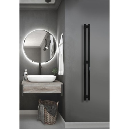 Electric towel Indigo Style Pro, 1200x100 mm, hidden installation, black-3