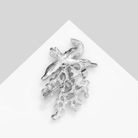 Brooch "Vinogram Bun", the color is white-green in silver-1