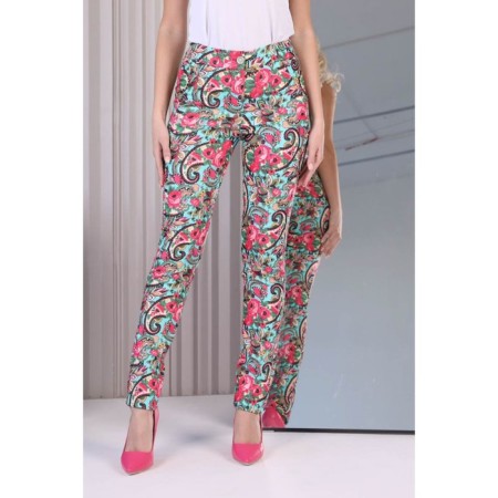 Female trousers, size 44, turquoise color-3