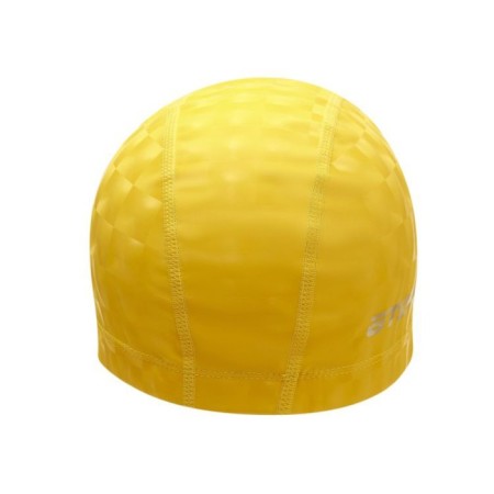 ATEMI Pu 140 swimming cap, fabric with polyurethane coating, yellow color 3D-2
