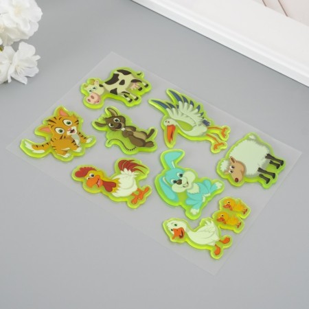 Silicon sticker on the glass phosphorus "animal world" 20x16 cm-1