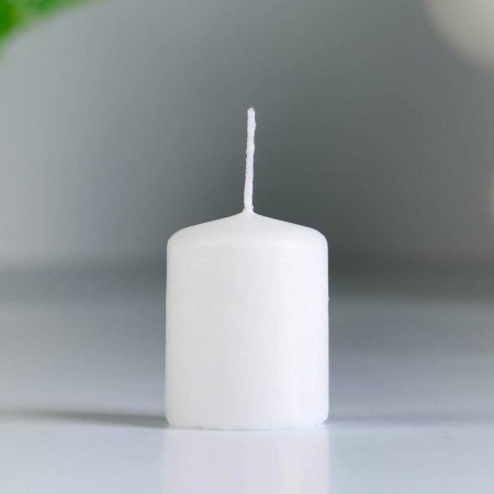 Set of candles - cylinders, 4x5 cm, set 2 pcs, white-2