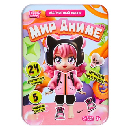 Magnetic set "Anime World", in a tin box-8