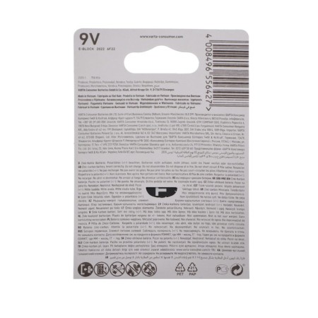 Salt battery Varta Superlife, 6F22-1BL, 9V, Crohn, Blister, 1 pc.-3