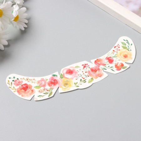 Tattoo on the body color "Fresh. Watercolor flowers" 16x5 cm-1