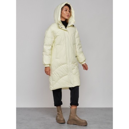 Coat insulated winter female, size 42, color light yellow-6
