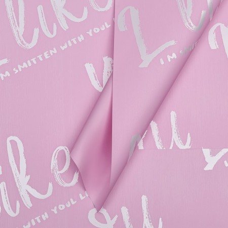 Flower film matte, "I like you", 57x57cm, pink, 65 μm