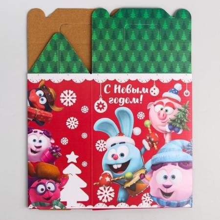 Gift box "New Year" 16x21x10 cm, Smeshariki-2