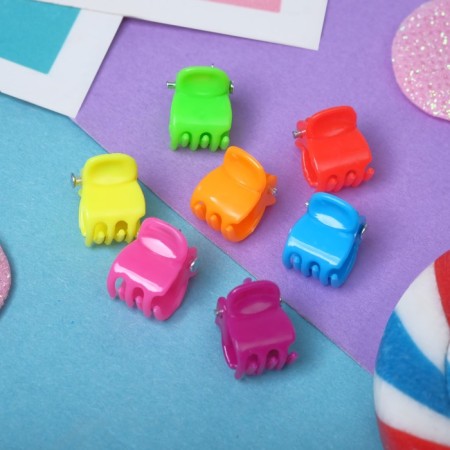 Hair crab "Mini" (set of 100 pcs) simple color, 1 cm, mix-1