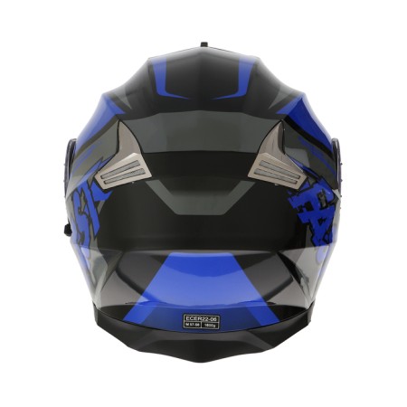 Modular helmet with two visors, size M (57-58), model-BLD-160E, black and blue-9