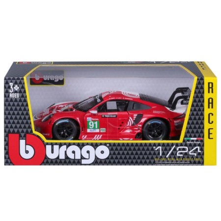 Racing machine BBURAGO Porsche 911 RSR LM 2020, DIE-CAST, 1:24, Red color-10