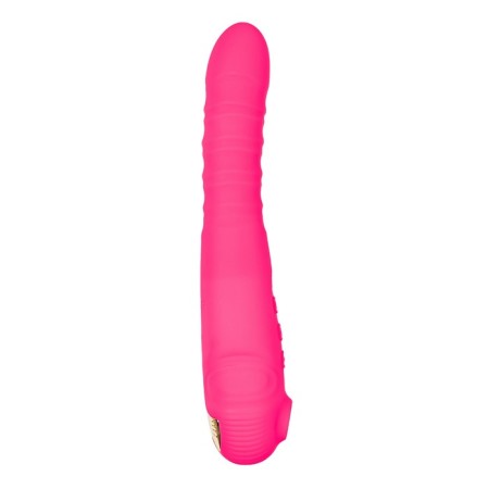 Jos Cotox vibrator with vacuum stimulation, 23 cm, silicone, pink color-4