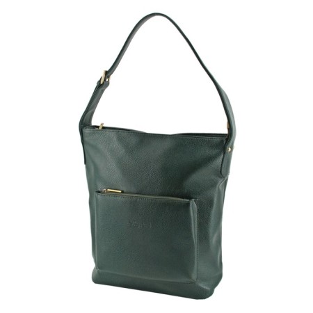 Female bag, artificial leather, green, 30x13x38 cm