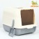The toilet is closed with a folding top of 36 x 51 x 34 cm, gray