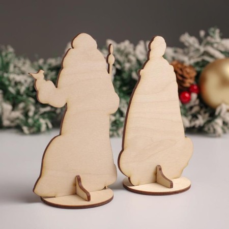 Souvenir "Santa Claus with a bird+Snow Maiden with a bunny", 7.5x13x6 cm-2