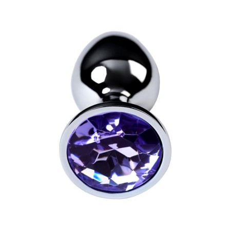 Anal plug with the Toyfa Metal rhinestone, silver, amethyst, 7 cm, d = 2.8 cm-3
