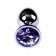 Anal plug with the Toyfa Metal rhinestone, silver, amethyst, 7 cm, d = 2.8 cm