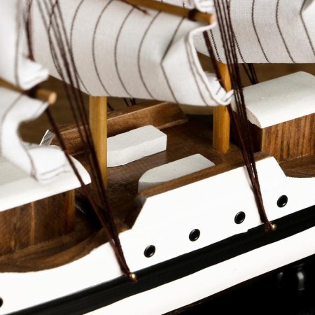 The ship souvenir medium “three -masted”, white side with a black strip, white sails, mix, 41 x 37 x 8 cm-10