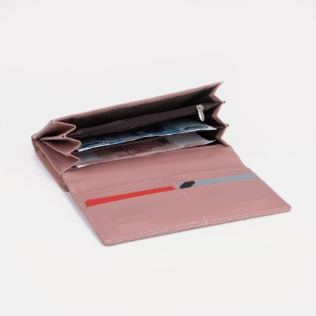 Women's wallet on magnets, pink color-4