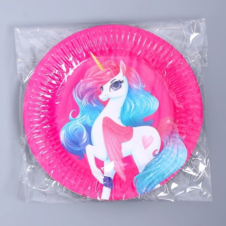 Disposable paper plate "Unicorn", 18 cm-3