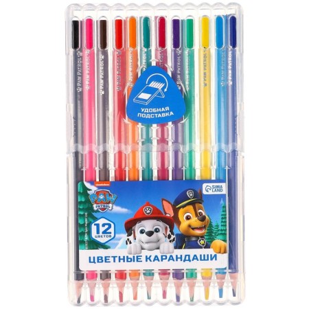 Colored pencils, 12 colors, trihedral, puppy patrol-8